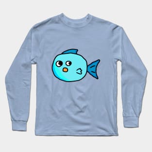 Fun Cute Fish - One Fish, Two Fish Who Loves Cute Fish - Happy Sun Fish Long Sleeve T-Shirt